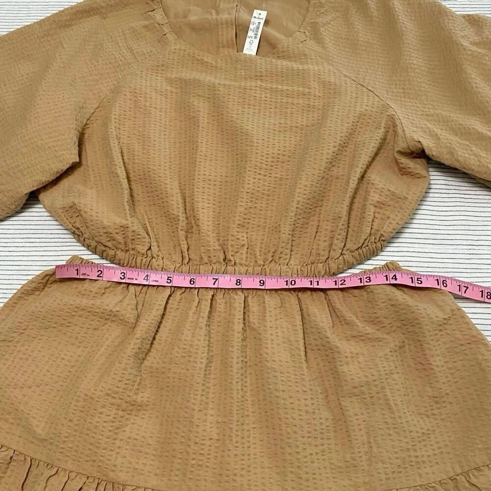 Madewell Seersucker Puff Sleeve Cutout western Mini Girly Preppy Dress Size XL - Picture 5 of 10